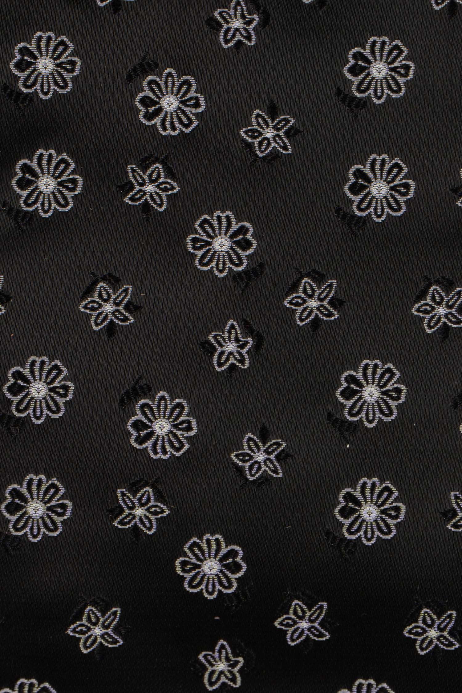 Slips & lommekluds pakke (Sort med hvide blomster) suitclub.dk