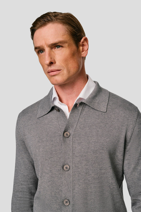 Grå polo cardigan HVIID