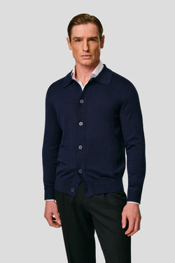 Navy polo cardigan