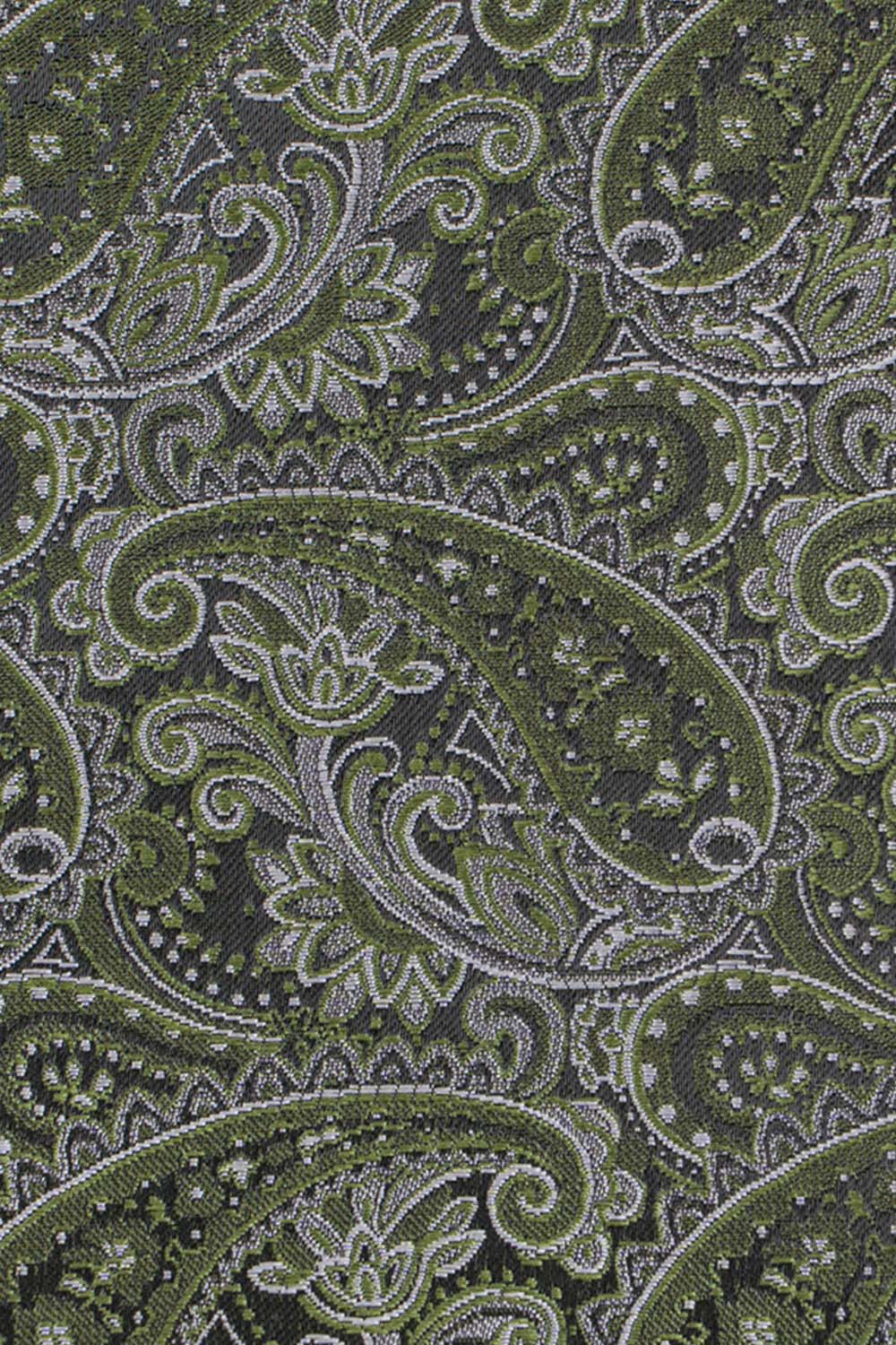 Grøn & hvid paisley slips PVD