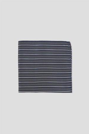 marineblau-weißes Einstecktuch mit Streifen