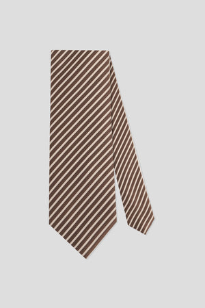 Beige und braun gestreifte Krawatte