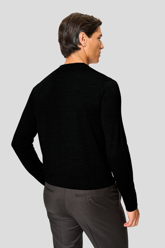 Sort merino crew neck