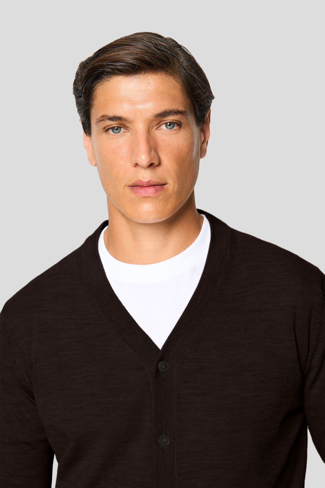 Brun merino cardigan