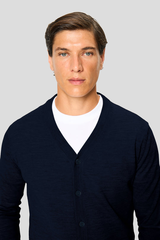 Navy merino cardigan