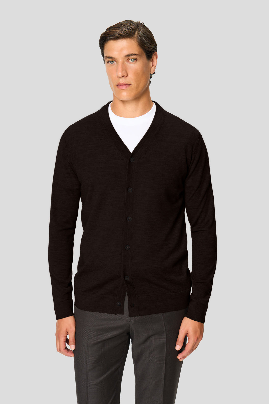 Brun merino cardigan