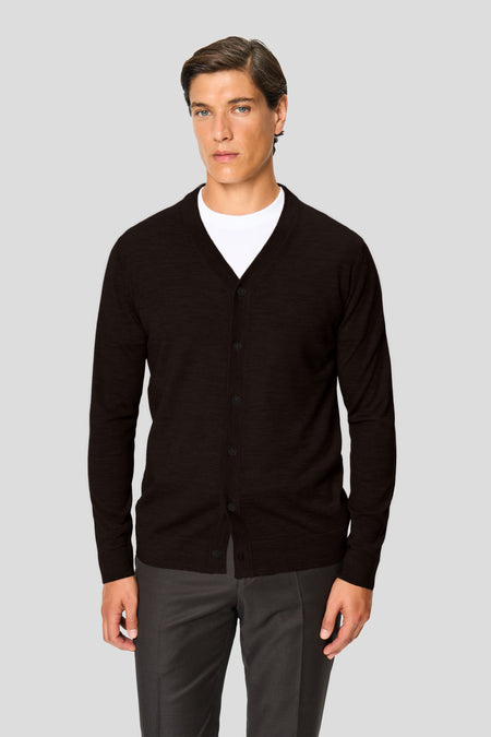 Brun merino cardigan