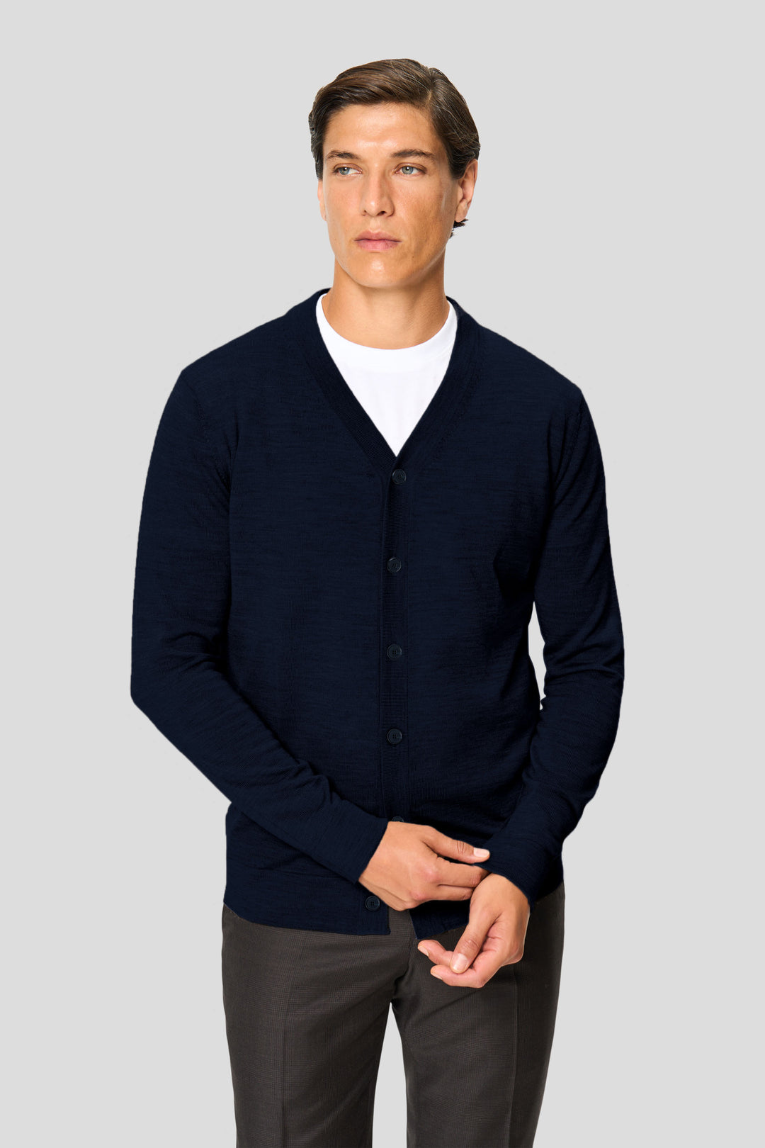 Navy merino cardigan