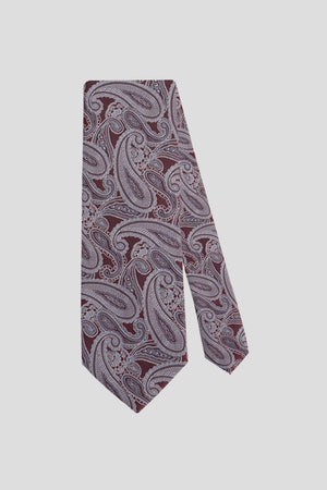 Bordeaux & graue Paisley-Krawatte