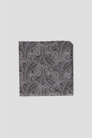 Schwarz-weißes Einstecktuch mit Paisley