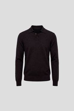 Schwarzes Langarm-Polo