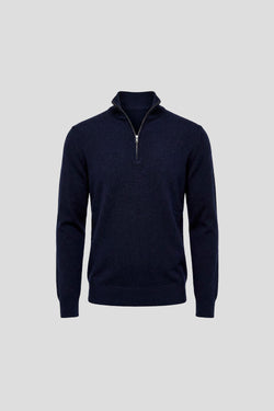 Navy half-zip striktrøje