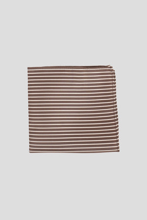 Gestreiftes Einstecktuch in beige und braun
