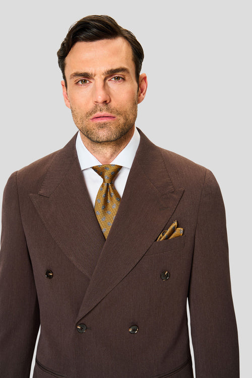 PRESTIGE mørkebrun dobbeltradet blazer