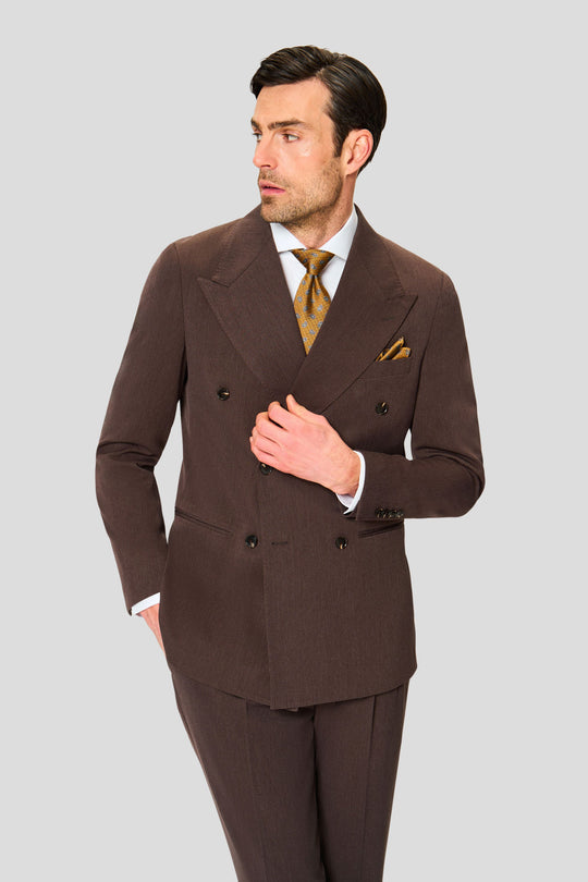 PRESTIGE mørkebrun dobbeltradet blazer MBO