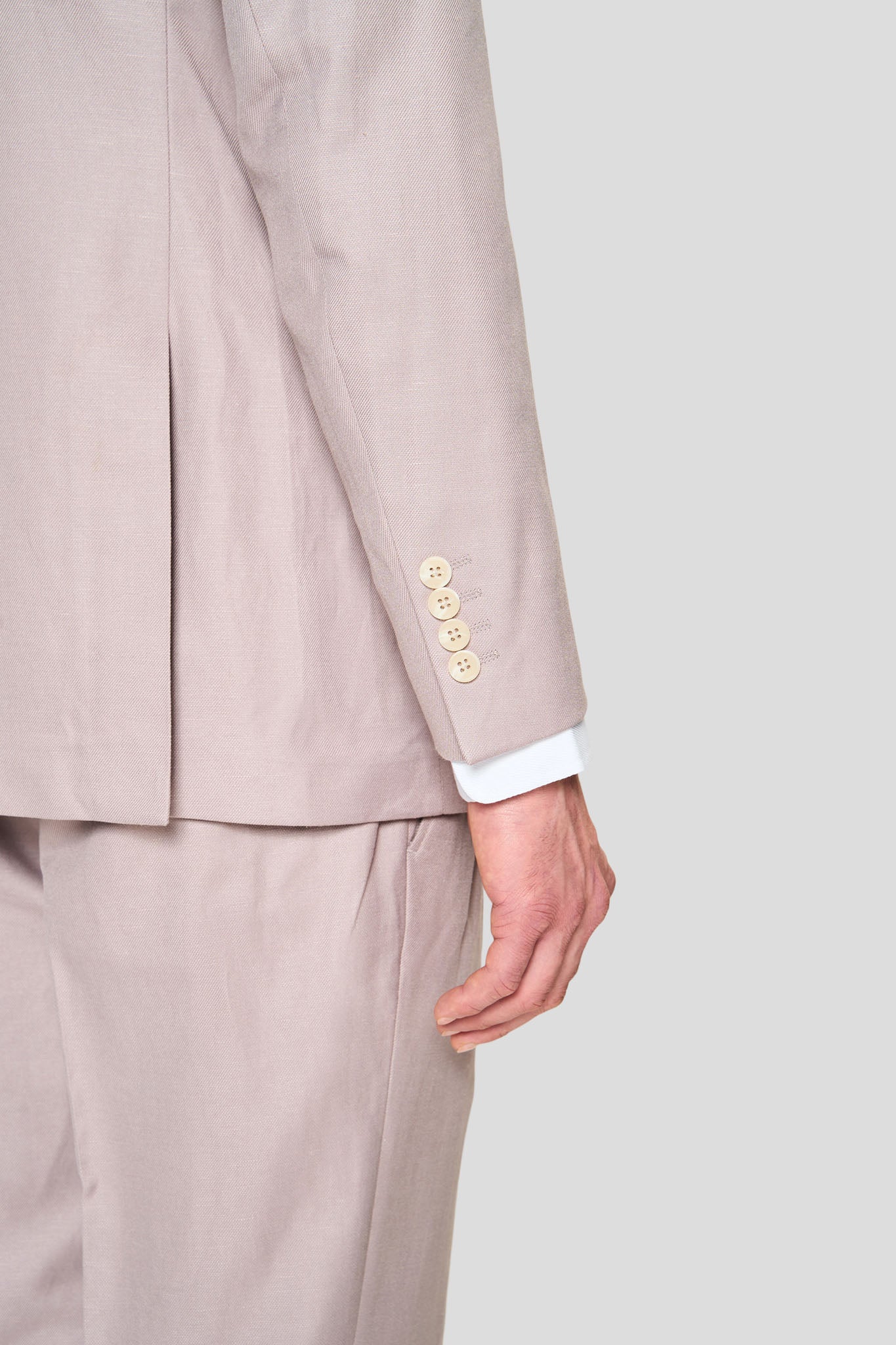 PRESTIGE rosa dobbeltradet hørjakkesæt