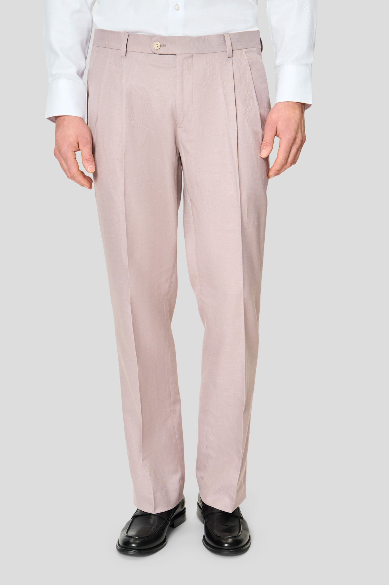 PRESTIGE rosa dobbeltradet hørjakkesæt