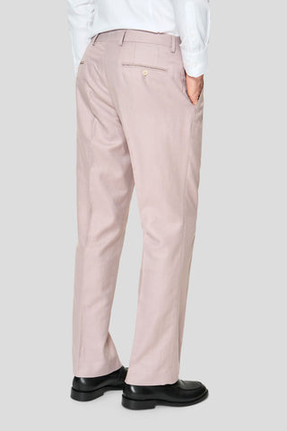 PRESTIGE rosa dobbeltradet hørjakkesæt