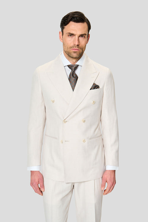 PRESTIGE off-white dobbeltradet hørblazer