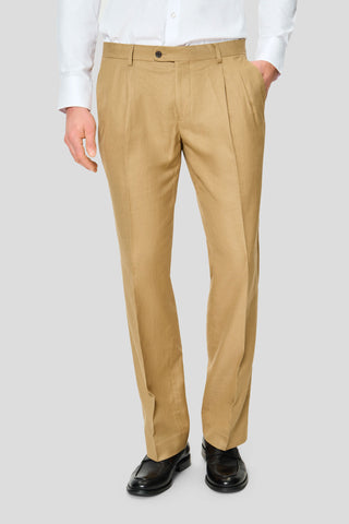 PRESTIGE camel dobbeltradet hørjakkesæt