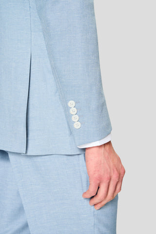 PRESTIGE lyseblåt hørjakkesæt