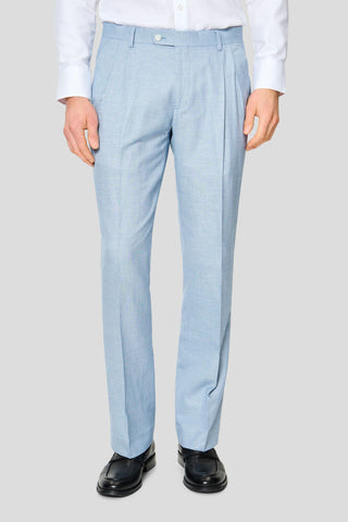 PRESTIGE lyseblå hørhabitbukser