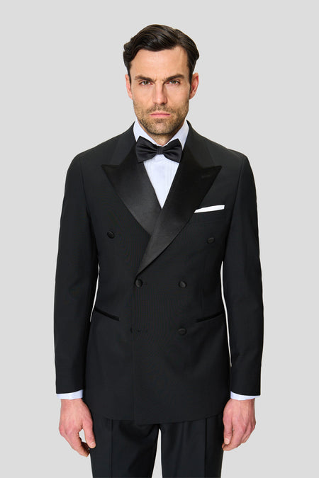 PREMIUM sort dobbeltradet smoking blazer