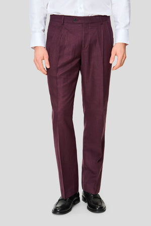 PRESTIGE bordeaux Leinenanzughosen