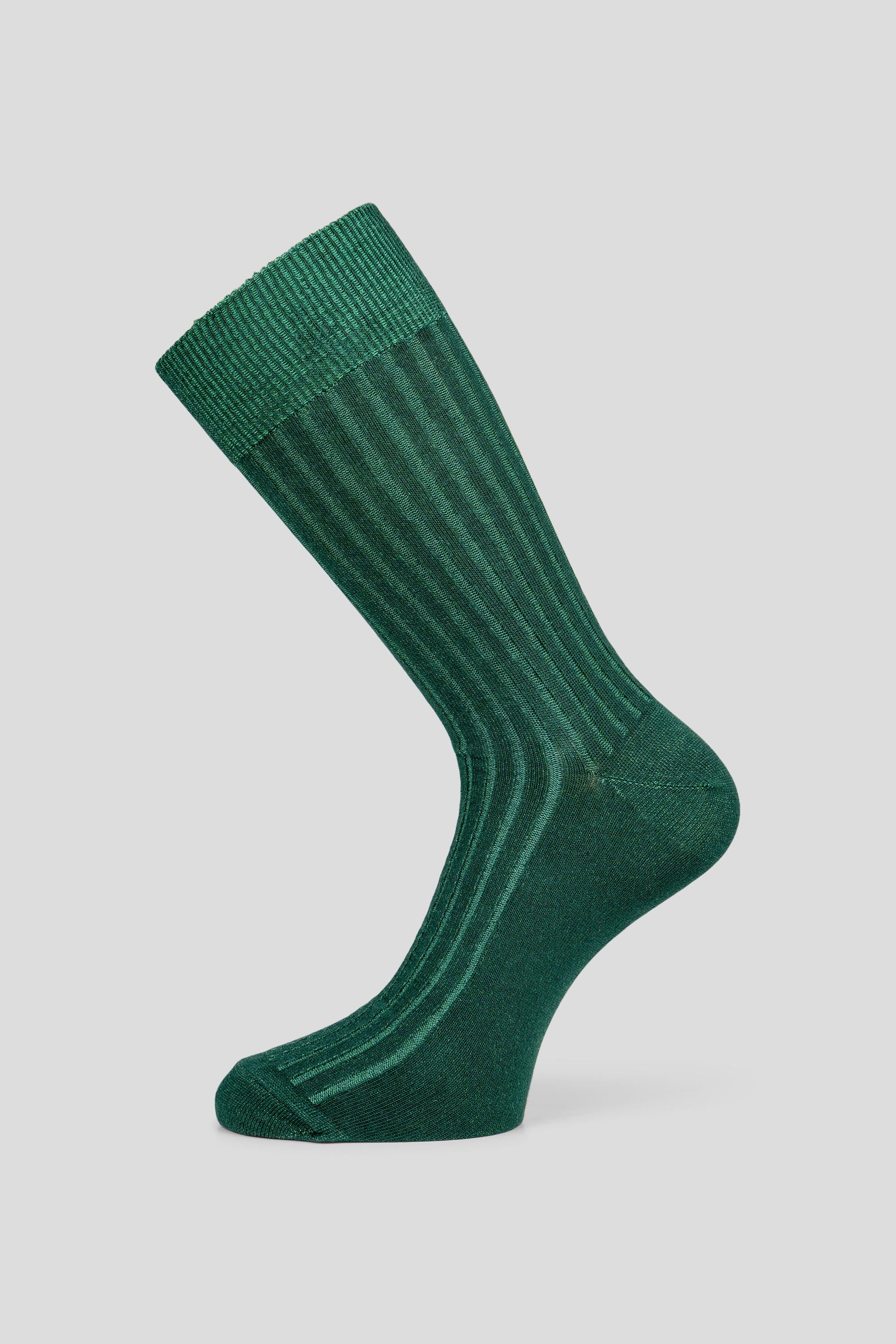 Grøn ribbed strømper Lindner