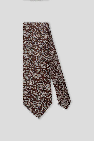 Brunt & hvidt paisley slips