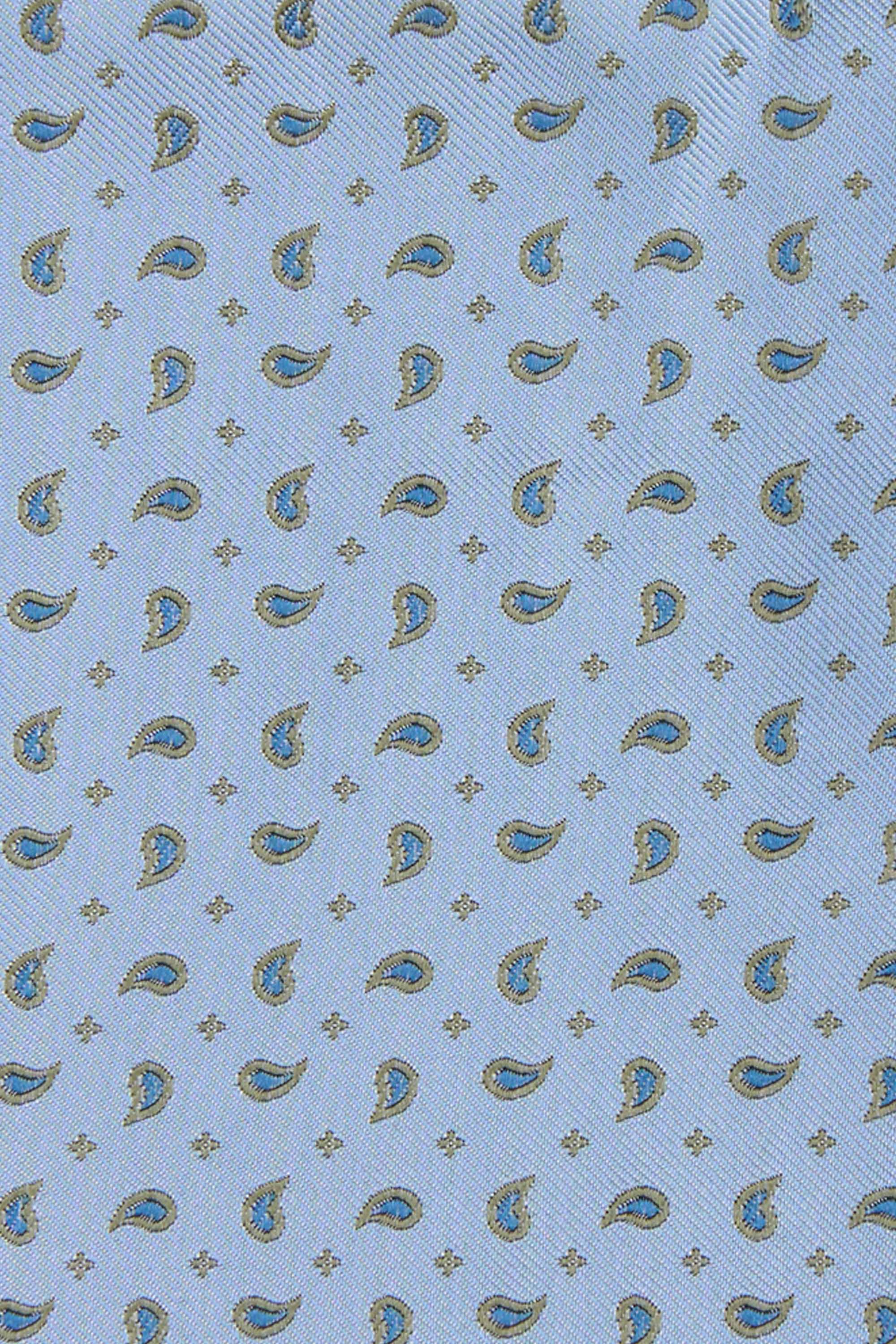 Lyseblå dråbemønstret silkelommeklud PVD