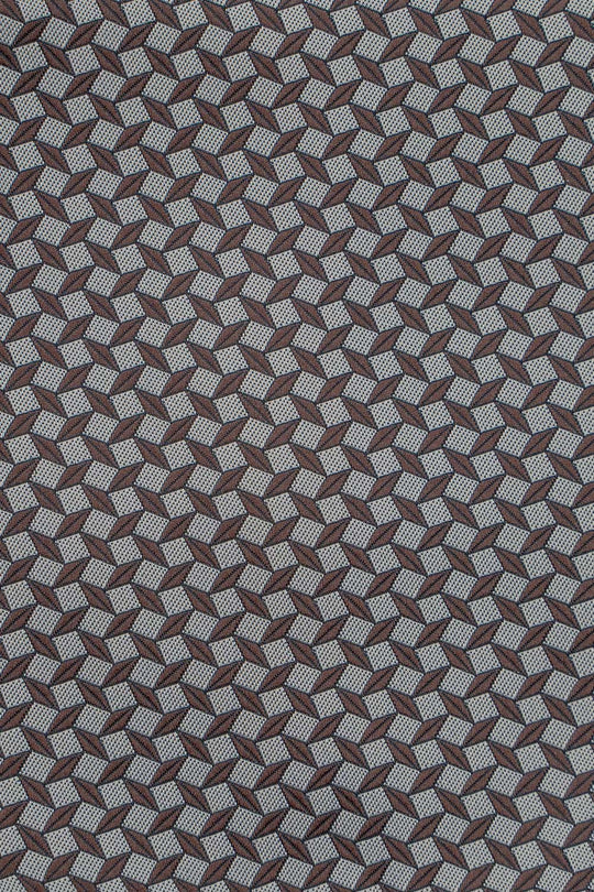 Brunt & beige geometrisk lommeklud PVD