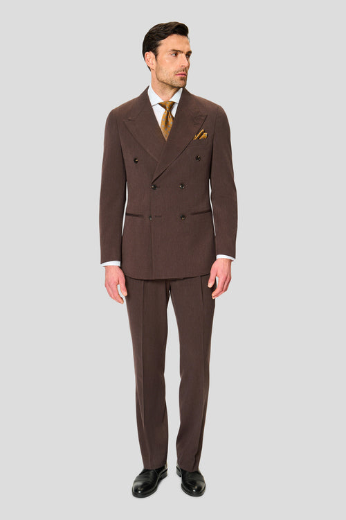 PRESTIGE mørkebrun dobbeltradet blazer