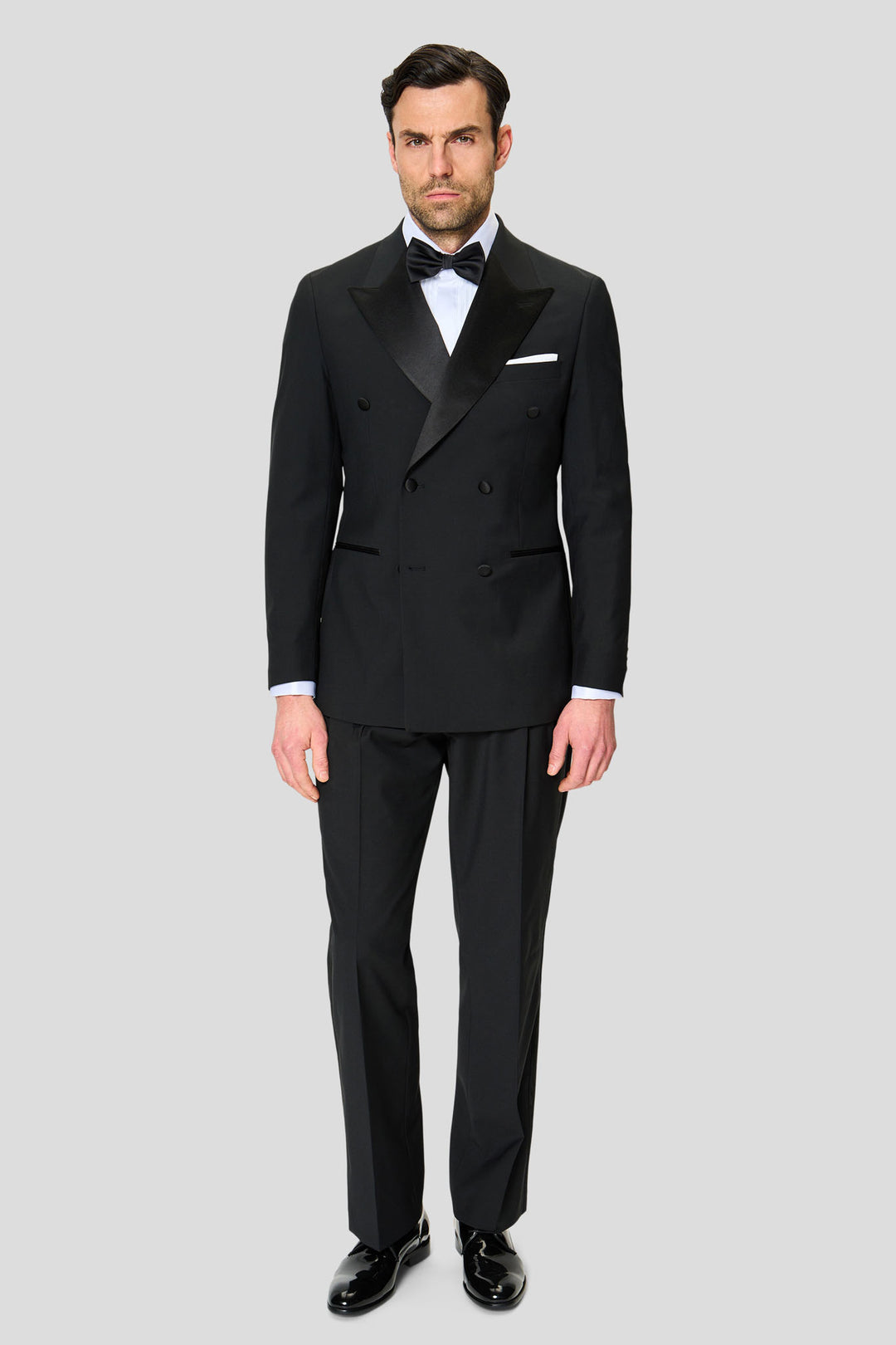 PREMIUM sort dobbeltradet smoking blazer