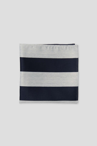 Navy stribet lommeklud PVD