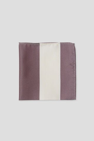 Vinrød stribet silkelommeklud