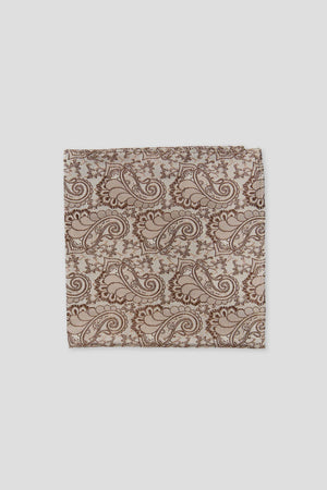 Beiges Paisley-Seideneinstecktuch