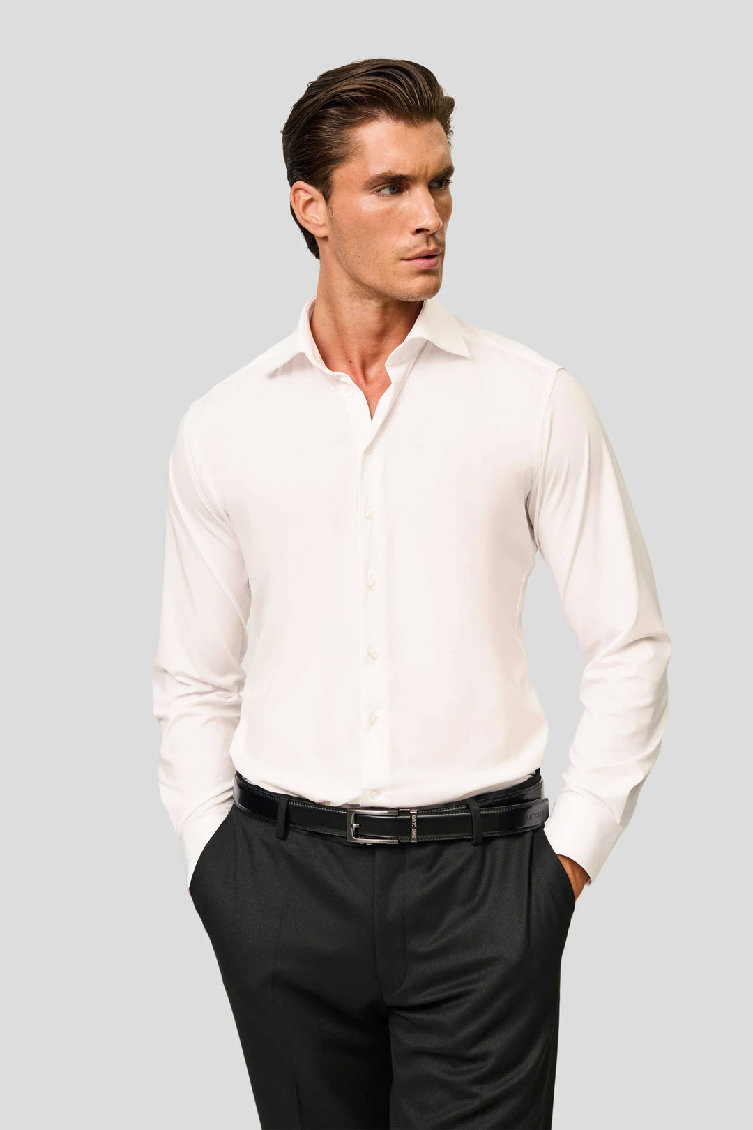 Signatur performance skjorte off white slim