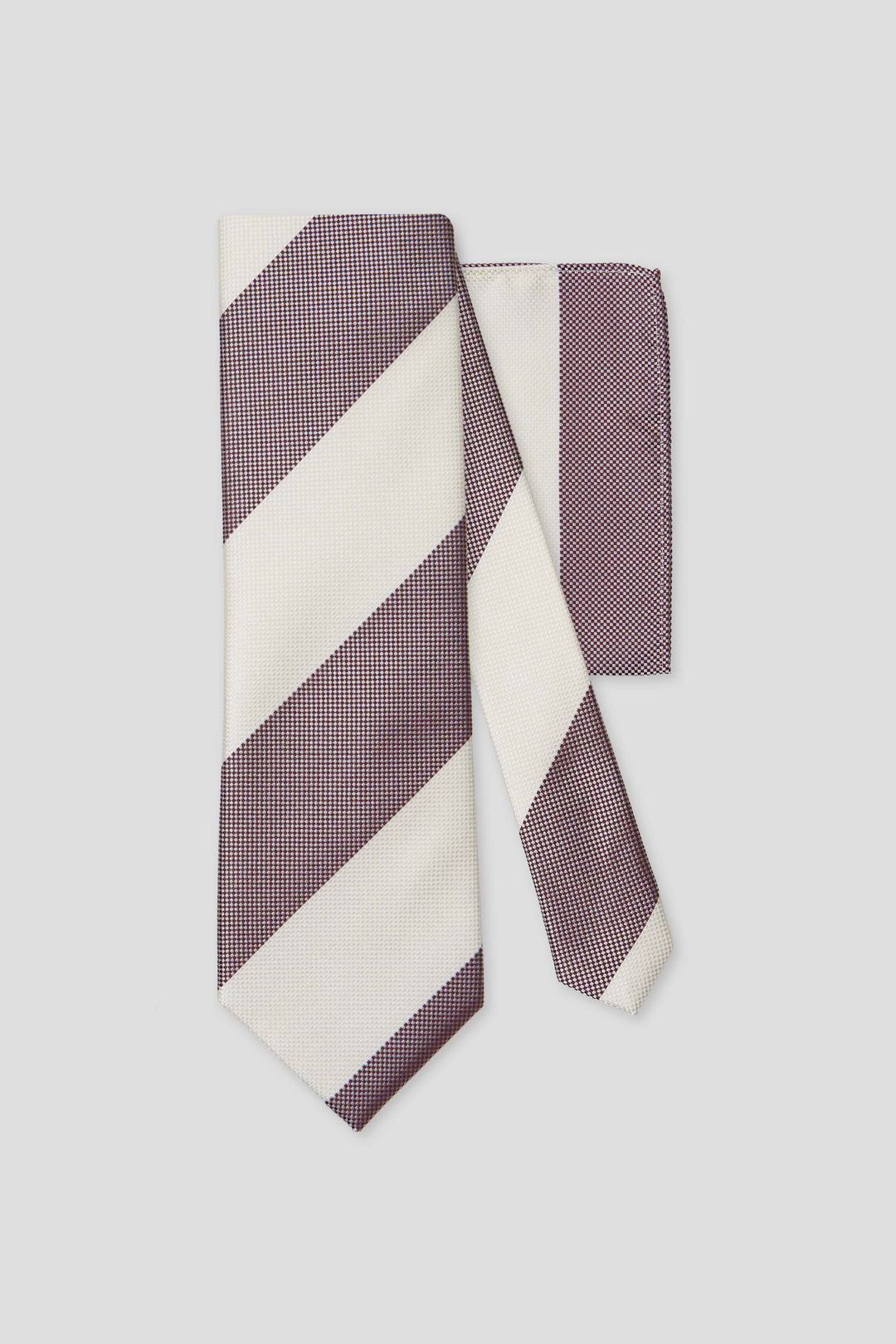 Slips og lommekluds pakke (Vinrød stribet i silke) suitclub.dk
