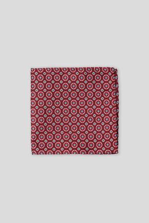 Rotes geblümtes Einstecktuch