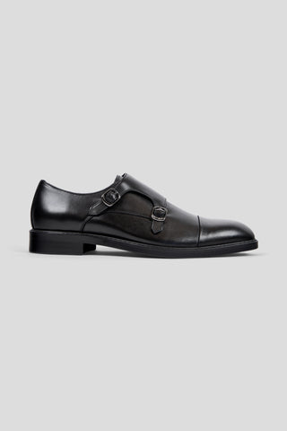 Sort dobbelt monk strap sko